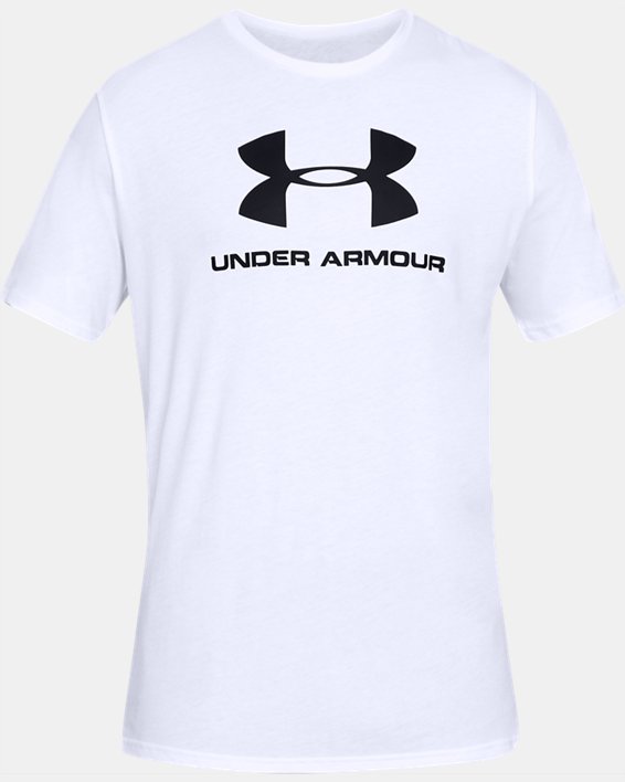 Men's UA Sportstyle Logo Short Sleeve, White, pdpMainDesktop image number 4